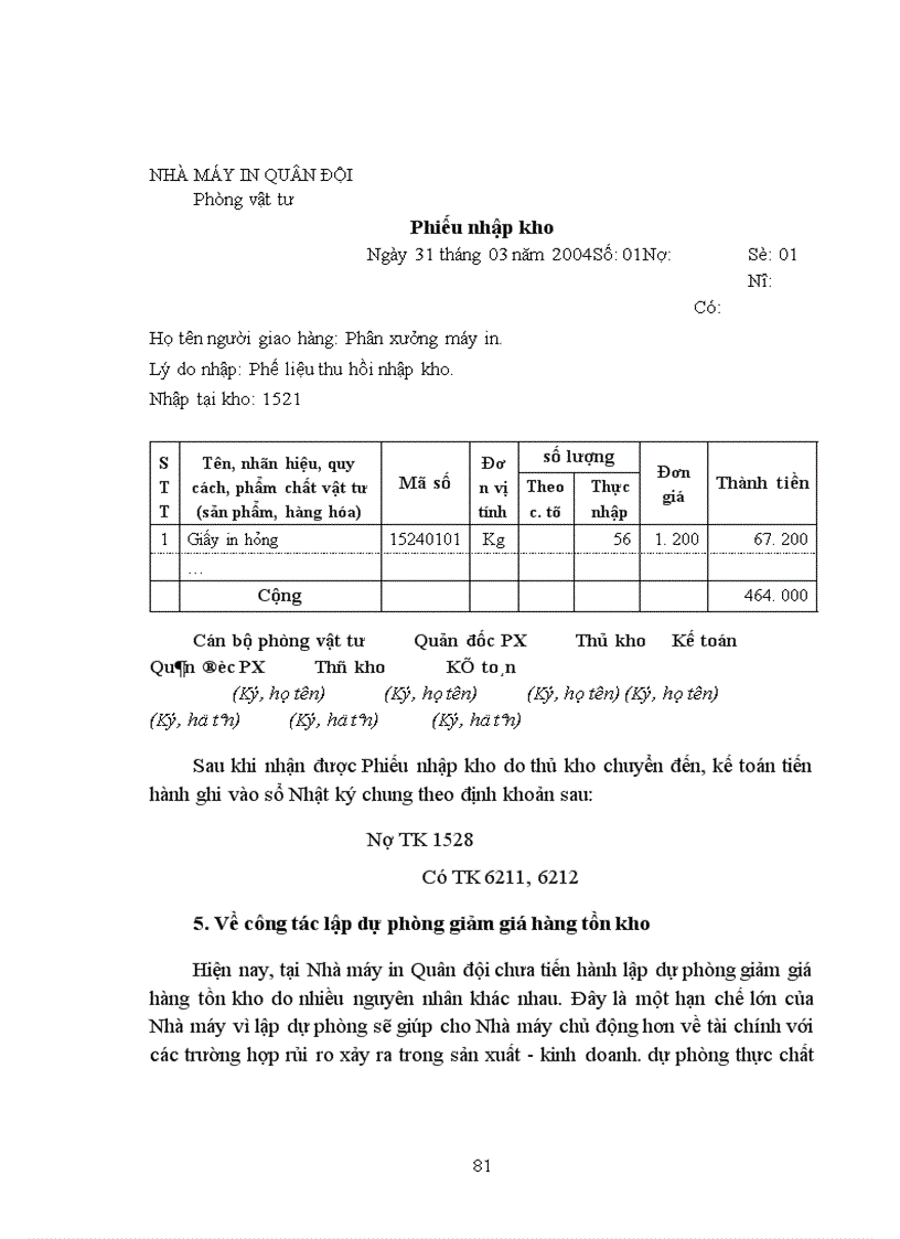 image for page Hoàn thiện hạch toán nguyên vật liệu với việc tăng cường quản lý nguyên vật liệu tại Nhà máy in Quân đội 1