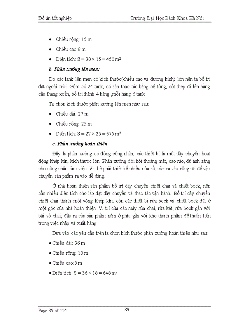 image for page thiết kế nhà máy bia có năng suất 30 000 lít ngày với 2 sản phẩm là bia hơi và bia chai có nồng độ dịch đường lên men là 110Bx và tỉ lệ gạo thay thế là 20