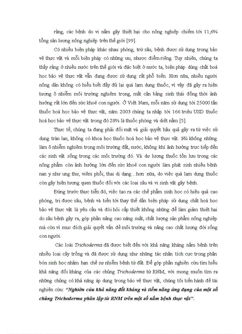 image for page Nghiên cứu khả năng đối kháng và tiềm năng ứng dụng của một số chủng Trichoderma phân lập từ RNM trên một số nấm bệnh thực vật 1