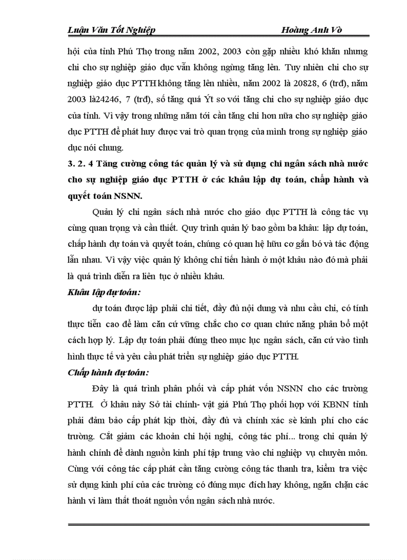 image for page Giải pháp nhằm tăng cường quản lý chi NSNN cho sự nghiệp giáo dục PTTH trên địa bàn tỉnh Phú Thọ