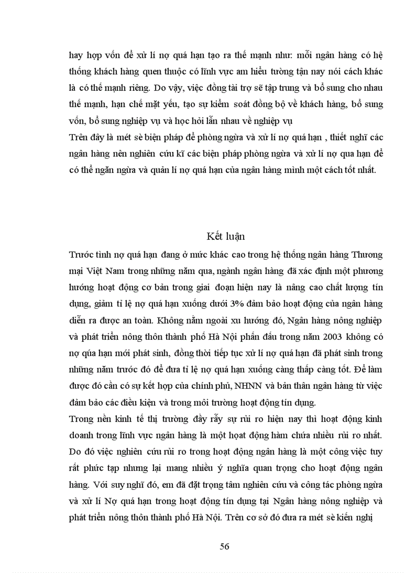 image for page Ngăn ngừa và xử lí nợ quá hạn tại Ngân hàng Nông Nghiệp và Phát Triển Nông Thôn Hà Nội 1