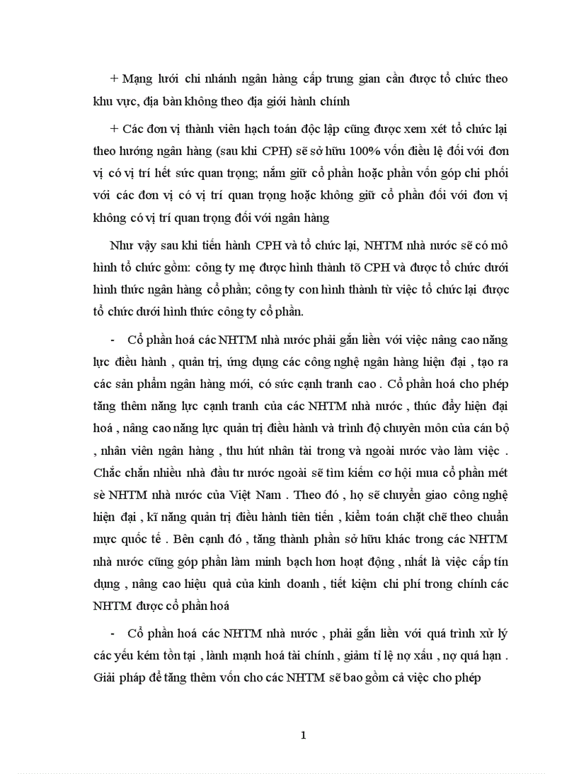 image for page Cổ phần hoá ngân hàng thương mại nhà nước kinh nghiệm quốc tề và bài học cho Việt nam