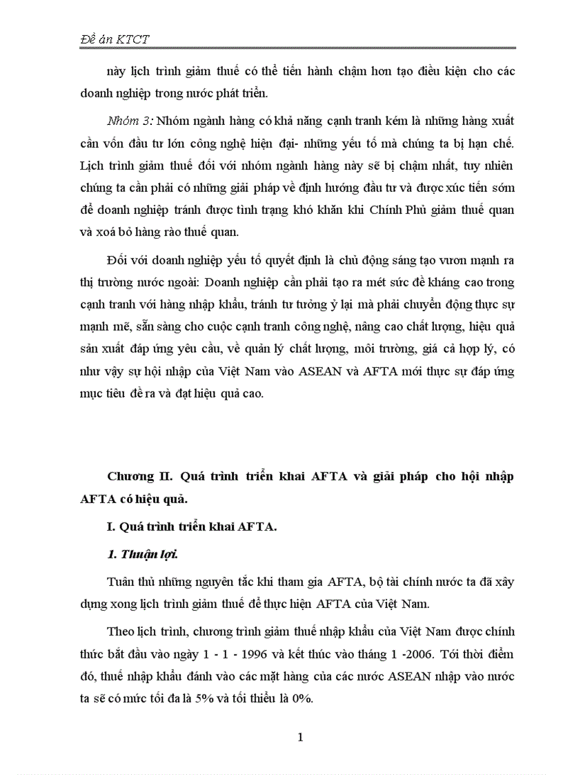 image for page Tiến trình hội nhập AFTA của Việt Nam