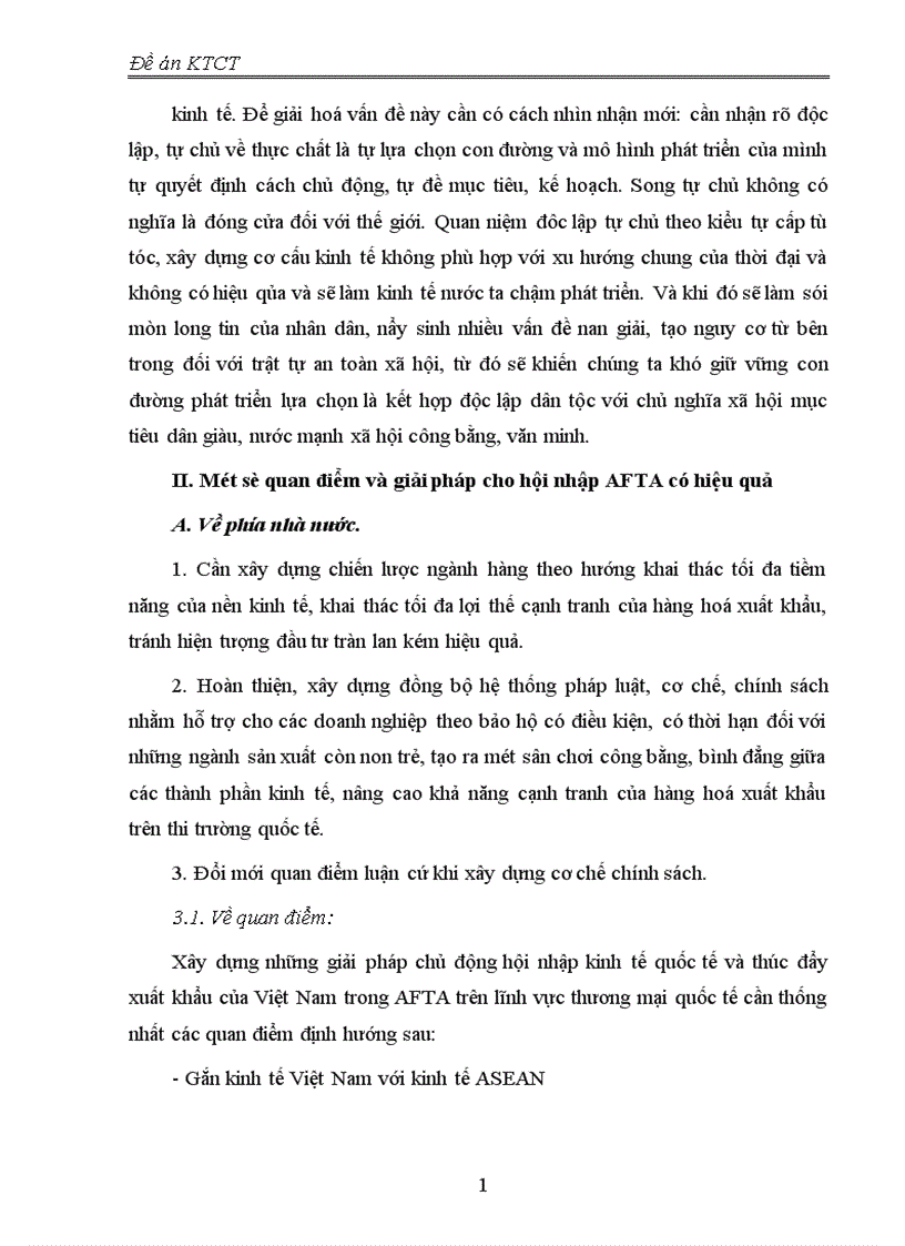 image for page Tiến trình hội nhập AFTA của Việt Nam