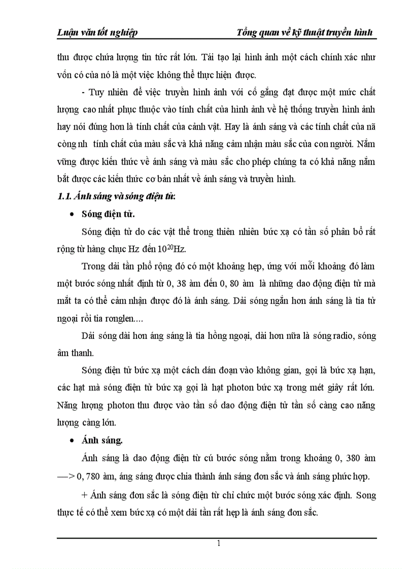 image for page Tổng quan về kỹ thuật truyền hình