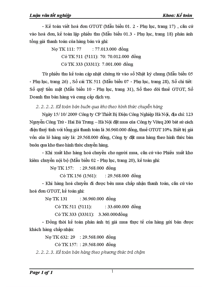 image for page Tổ chức kế toán bán hàng và xác định kết quả bán hàng tại Công ty Cổ Phần Công Nghệ Viteq Việt Nam
