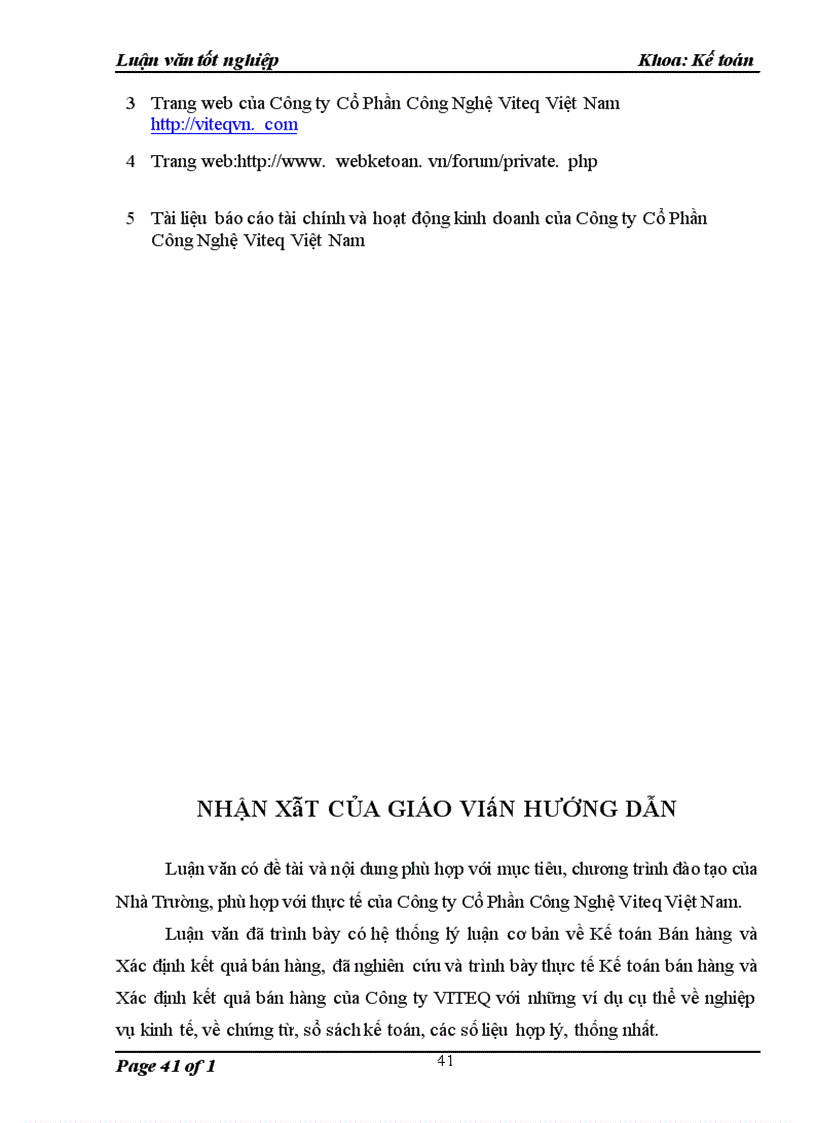 image for page Tổ chức kế toán bán hàng và xác định kết quả bán hàng tại Công ty Cổ Phần Công Nghệ Viteq Việt Nam