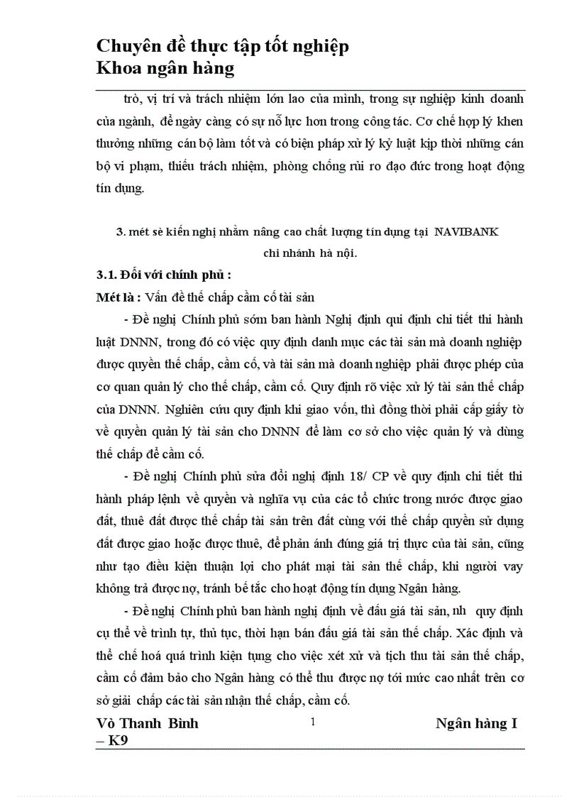 image for page Chất lượng tín dụng ngân hàng hiện trạng và giải pháp nâng cao chất lượng tín dụng tại NHTMCP Navibank Hà Nội