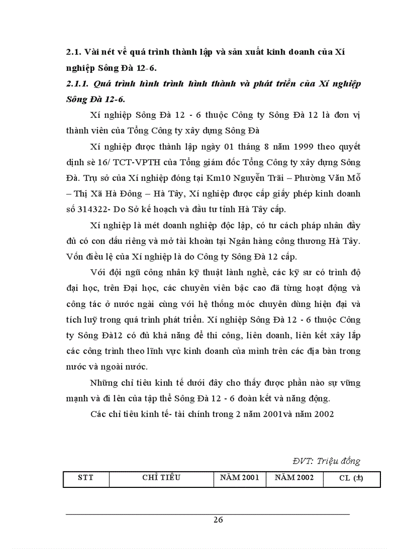 image for page Tổ chức công tác kế toán tập hợp chi phí và tính giá thành sản phẩm tại Xí nghiệp Sông Đà 12 6 1