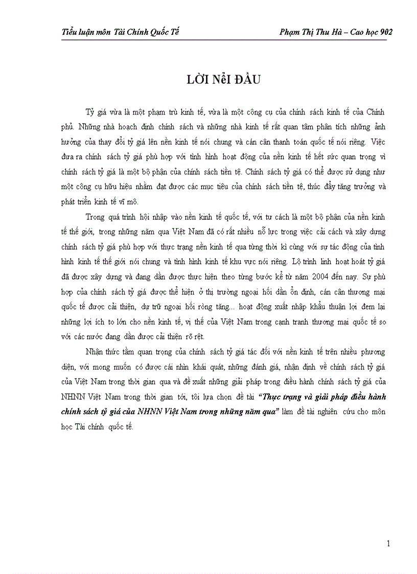 image for page Thực trạng và giải pháp điều hành chính sách tỷ giá của NHNN Việt Nam trong những năm qua 1