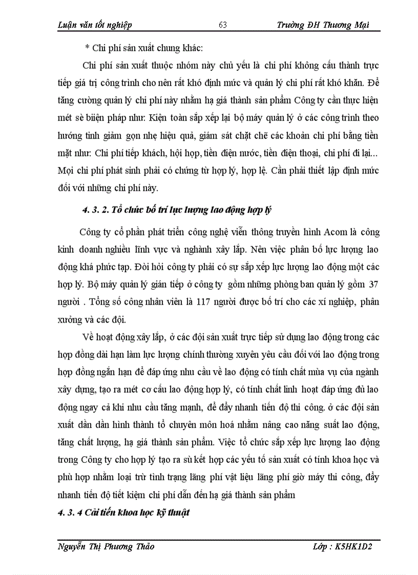 image for page Quản lý chi phí xây lắp tại Công ty cổ phần đầu tư và phát triển công nghệ viễn thông truyền hình Acom