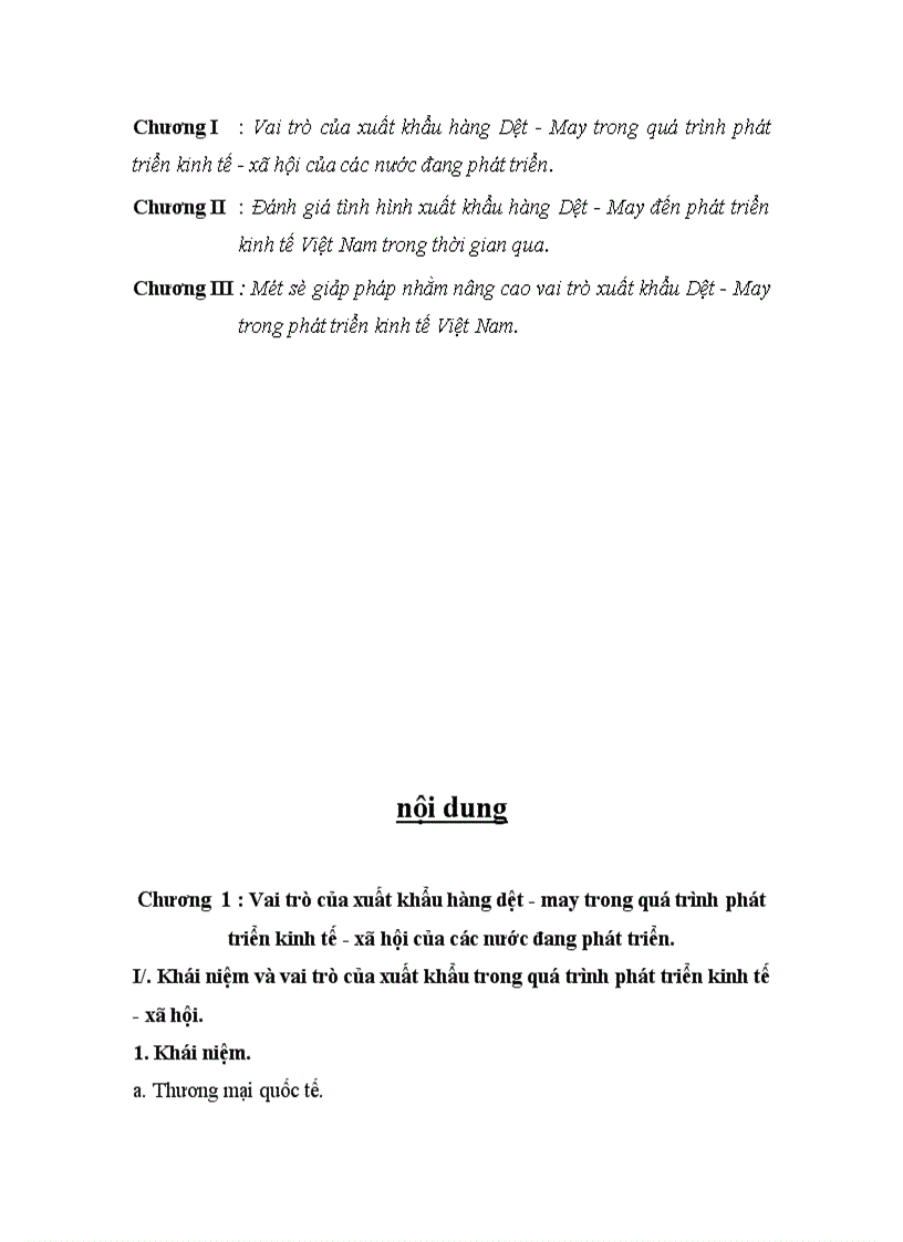 image for page Phát triển xuất khẩu hàng Dệt May trong quá trình phát triển kinh tế xã hội Việt Nam