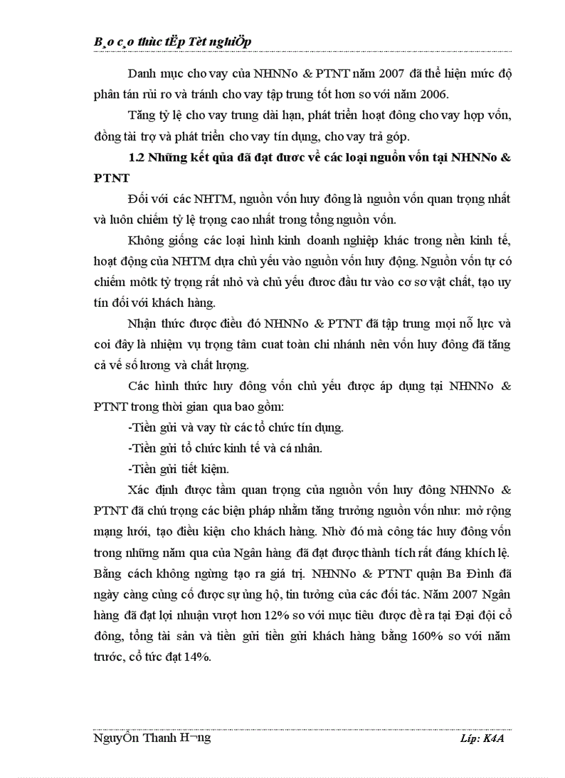 image for page Báo cáo thực tập tổng hợp tại NHNNo PTNT quận Ba Đình