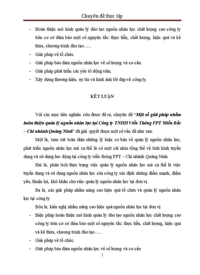image for page Một số giải pháp nhằm hoàn thiện quản lý nguồn nhân lực tại Công ty TNHH Viễn Thông FPT Miền Bắc Chi nhánh Quảng Ninh