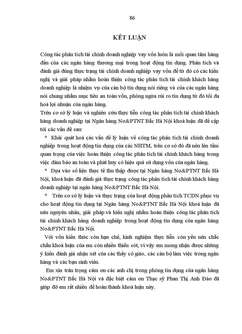image for page Hoàn thiện công tác phân tích tài chính doanh nghiệp phục vụ cho hoạt động tín dụng tại Ngân hàng nông nghiệp và phát triển nông thôn Bắc Hà Nội 1