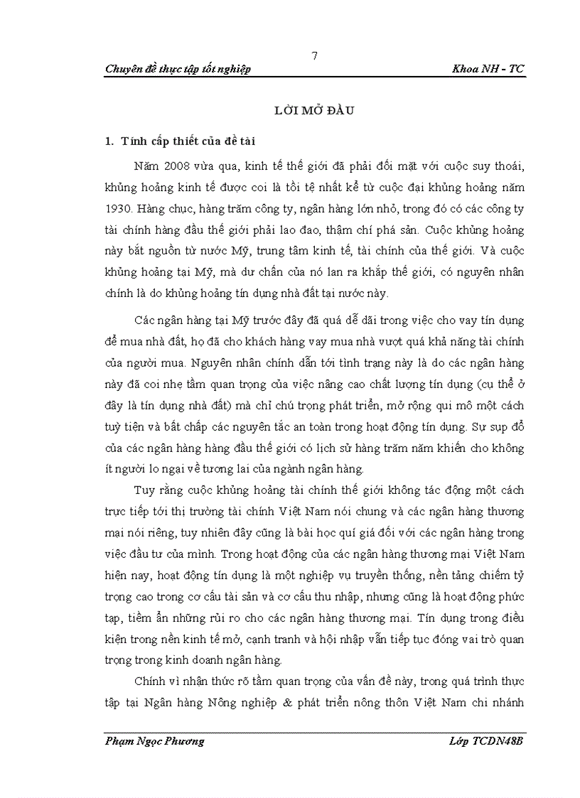 image for page Nâng cao chất lượng tín dụng tại NHNo PTNT chi nhánh Thanh Xuân