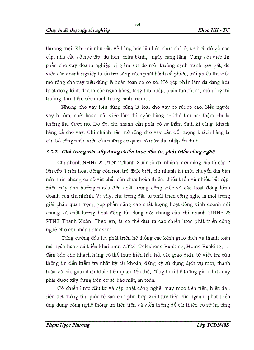 image for page Nâng cao chất lượng tín dụng tại NHNo PTNT chi nhánh Thanh Xuân