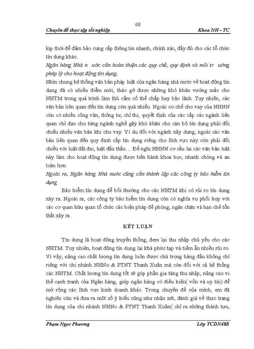 image for page Nâng cao chất lượng tín dụng tại NHNo PTNT chi nhánh Thanh Xuân