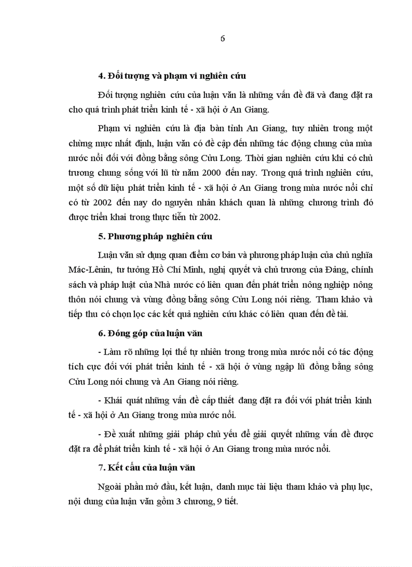 Những vấn đề đặt ra và các giải pháp nhằm phát triển kinh tế xã hội ở An Giang trong mùa nước nổi