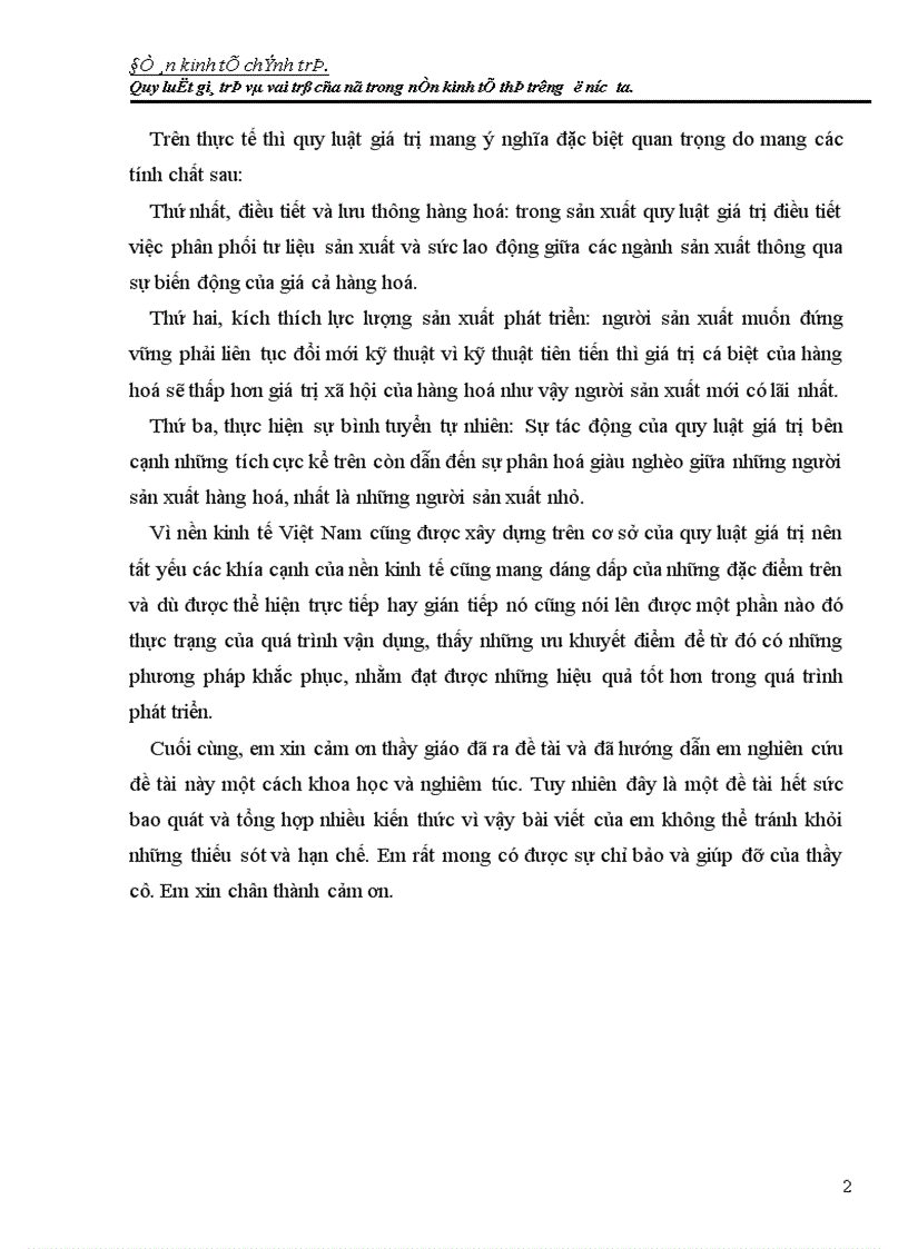 image for page Quy luật giá trị và vai trò của nó trong nền kinh tế thị trường ở nước ta 1