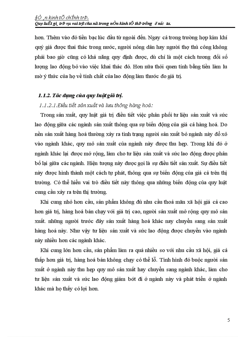 image for page Quy luật giá trị và vai trò của nó trong nền kinh tế thị trường ở nước ta 1