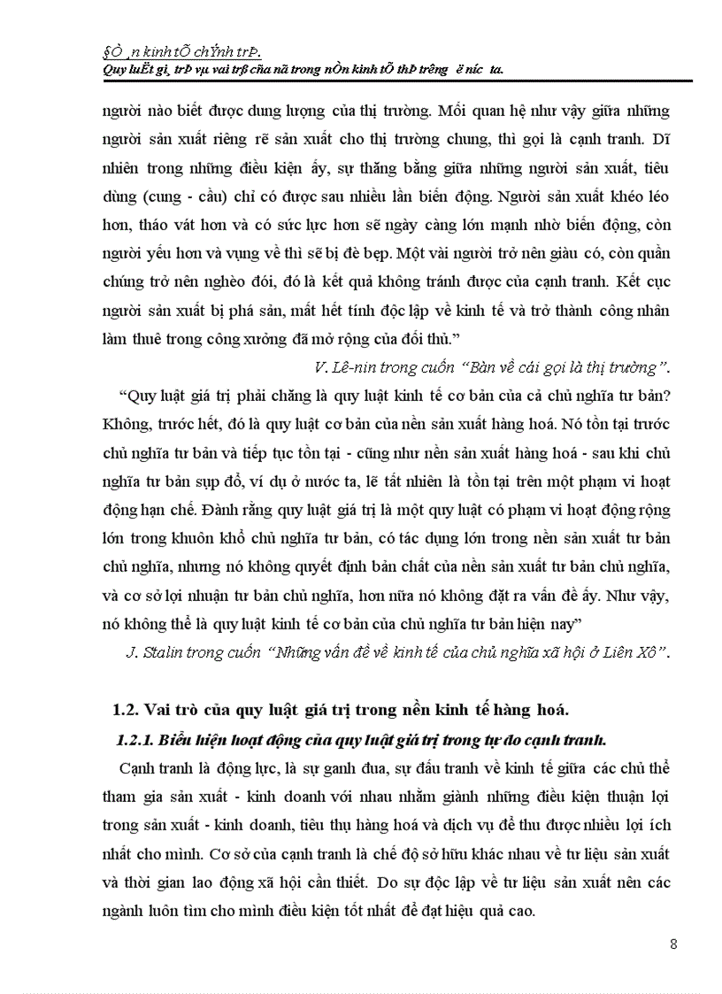 image for page Quy luật giá trị và vai trò của nó trong nền kinh tế thị trường ở nước ta 1