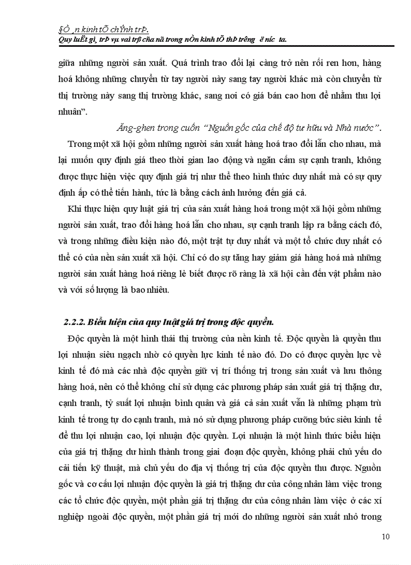 image for page Quy luật giá trị và vai trò của nó trong nền kinh tế thị trường ở nước ta 1