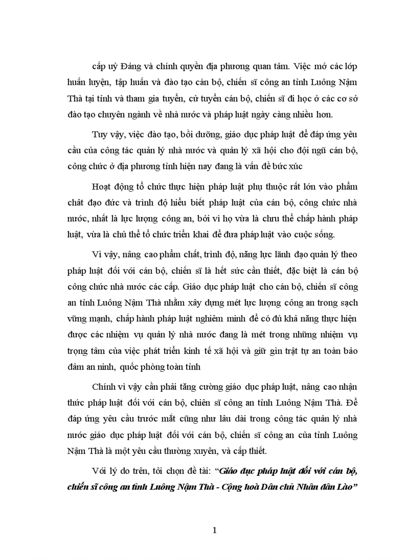 image for page Giáo dục pháp luật đối với cán bộ chiến sĩ công an tỉnh Luông Nậm Thà Cộng hoà Dân chủ Nhân dân Lào 1