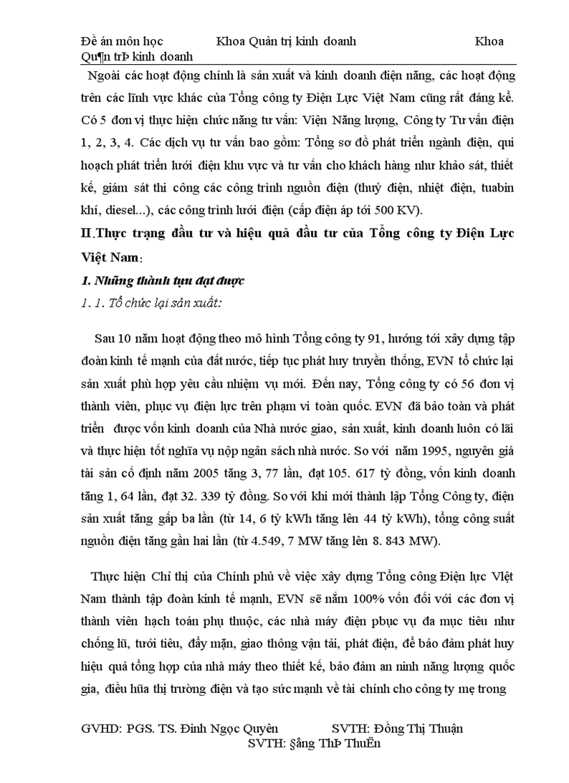 image for page Hiệu quả đầu tư phát triển của Tổng Công ty Điện Lực Việt Nam EVN 1