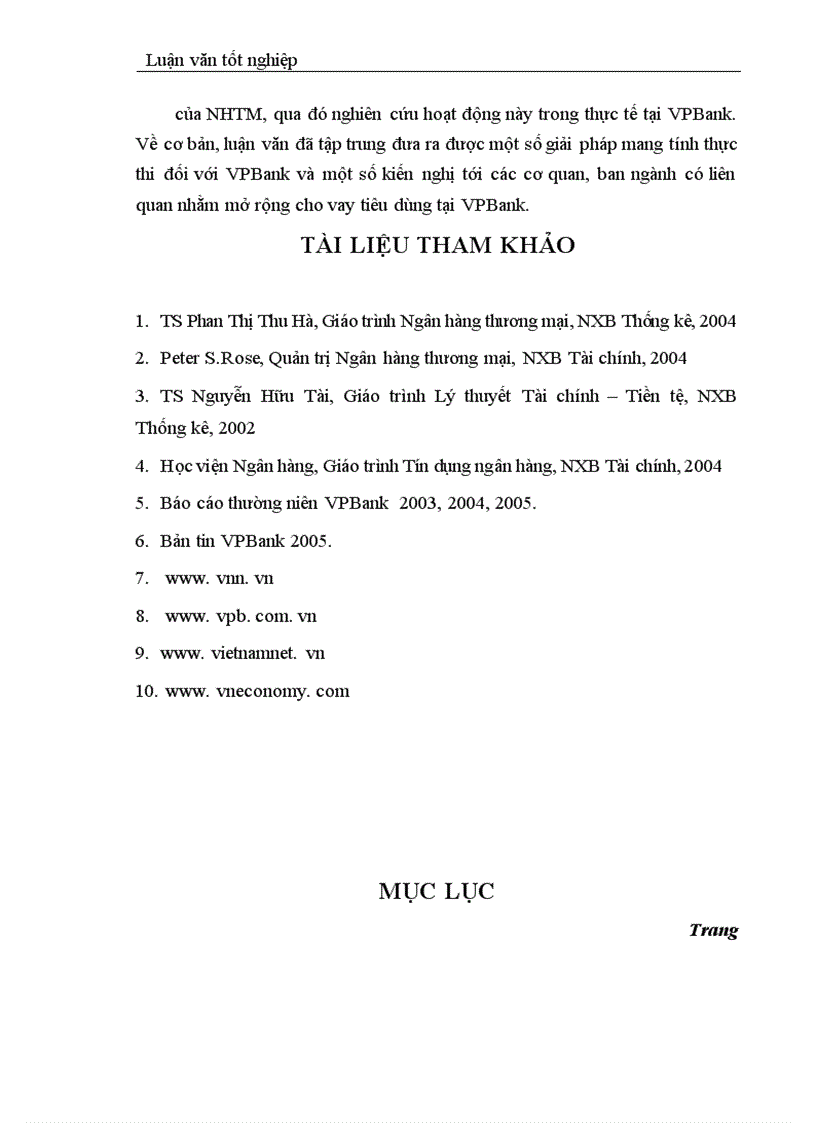 image for page Mở rộng hoạt động cho vay tiêu dùng tại Ngân hàng Thương mại cổ phần Các doanh nghiệp ngoài quốc doanh Việt Nam VPBank 1