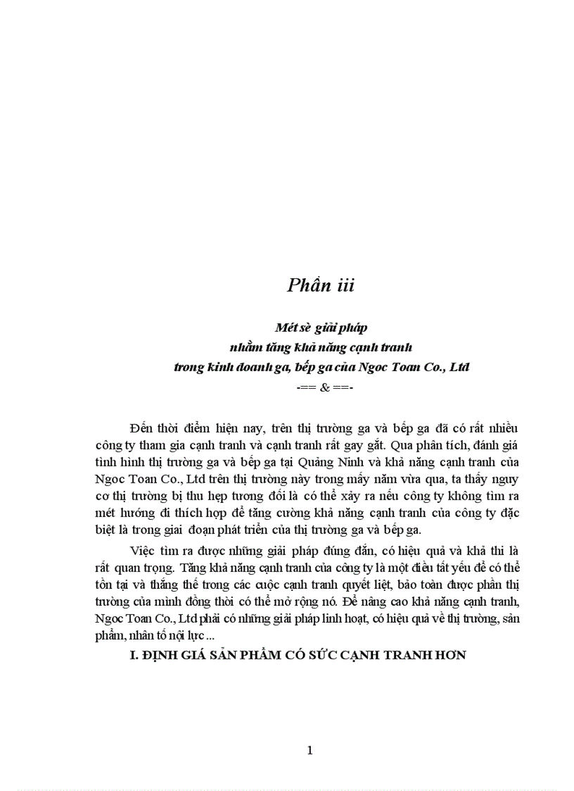 image for page Giải pháp nâng cao khả năng cạnh tranh trong lĩnh vực kinh doanh Gaz và Bếp ga ở Công ty TNHH Thương mại và Dịch vụ Ngọc Toản 1