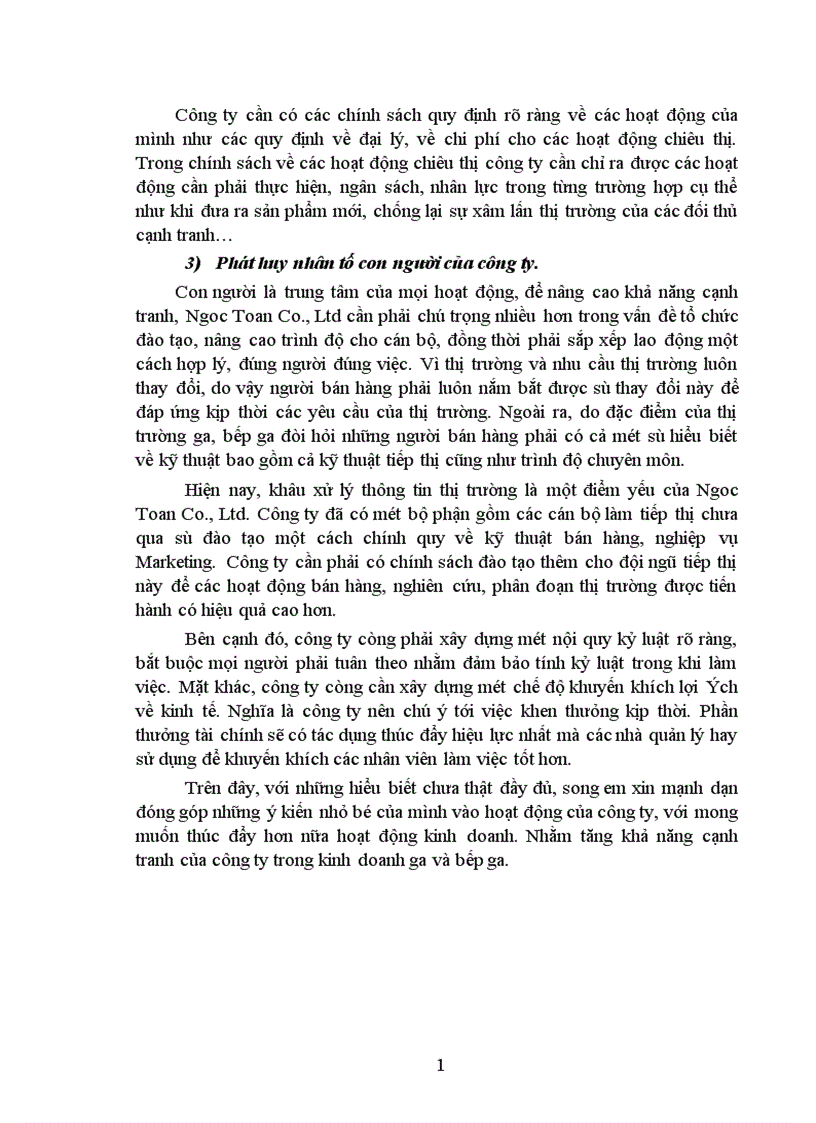 image for page Giải pháp nâng cao khả năng cạnh tranh trong lĩnh vực kinh doanh Gaz và Bếp ga ở Công ty TNHH Thương mại và Dịch vụ Ngọc Toản 1