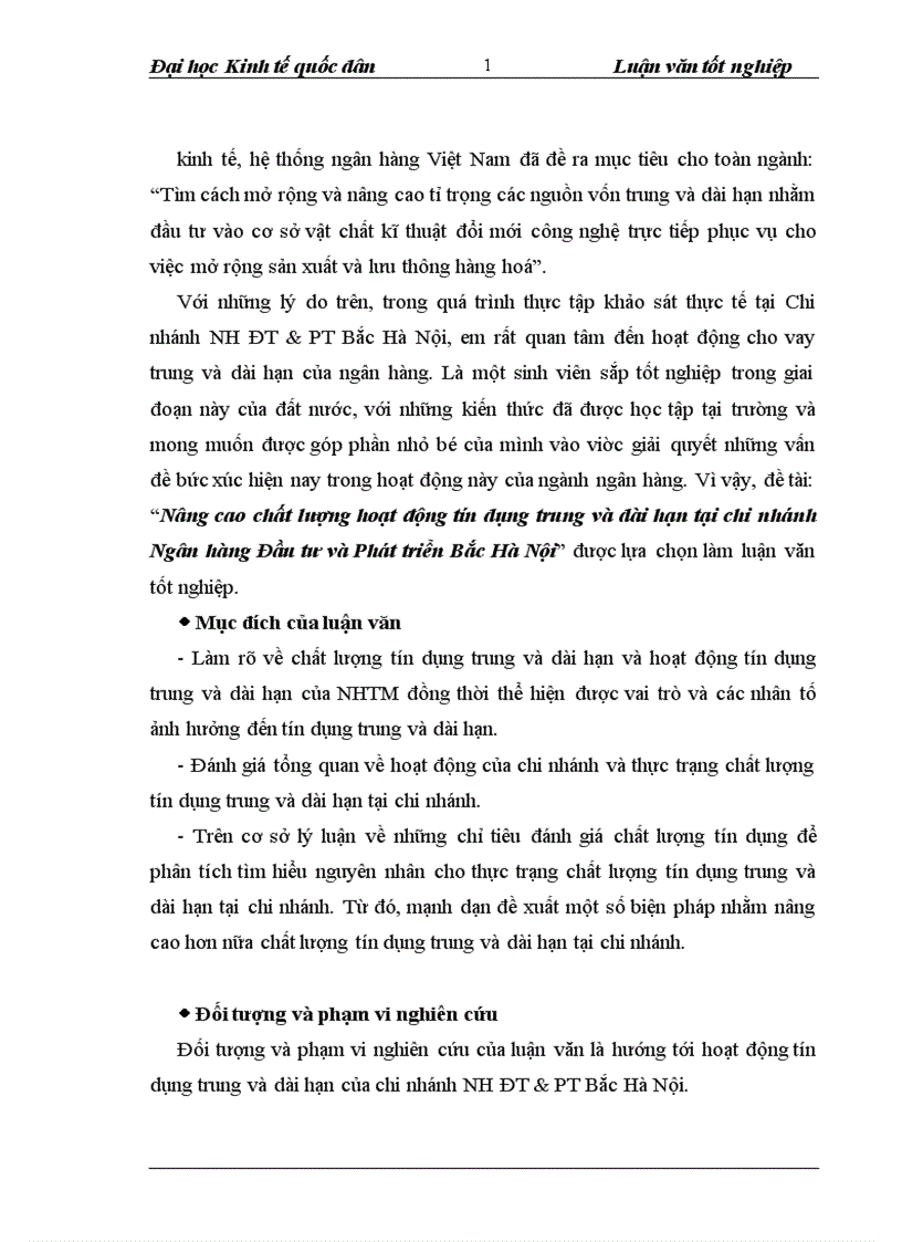 image for page Nâng cao chất lượng hoạt động tín dụng trung và dài hạn tại chi nhánh Ngân hàng Đầu tư và Phát triển Bắc Hà Nội 1