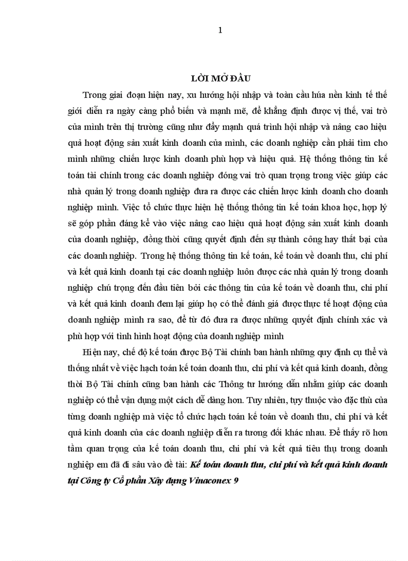 image for page Kế toán doanh thu chi phí và kết quả kinh doanh tại Công ty Cổ phần Xây dựng Vinaconex 9 1