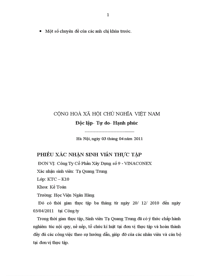 image for page Kế toán doanh thu chi phí và kết quả kinh doanh tại Công ty Cổ phần Xây dựng Vinaconex 9 1