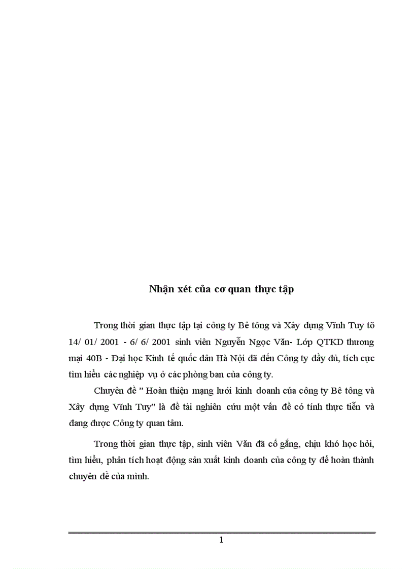 image for page Hoàn thiện mạng lưới kinh doanh của công ty Bê tông và Xây dựng Vĩnh tuy 1