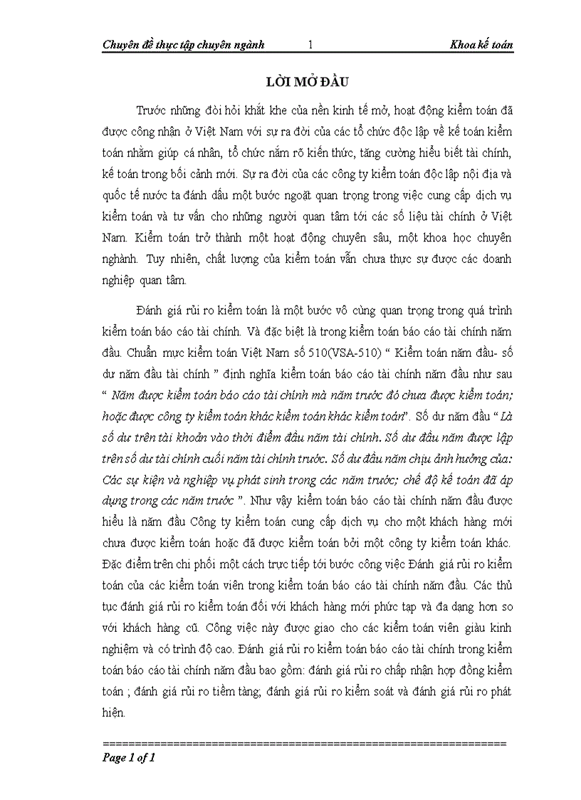image for page Hoàn thiện quy trình đánh giá rủi ro kiểm toán trong kiểm toán báo cáo tài chính năm đầu do Công ty TNHH Kiểm toán và Tư vấn Thăng Long thực hiện