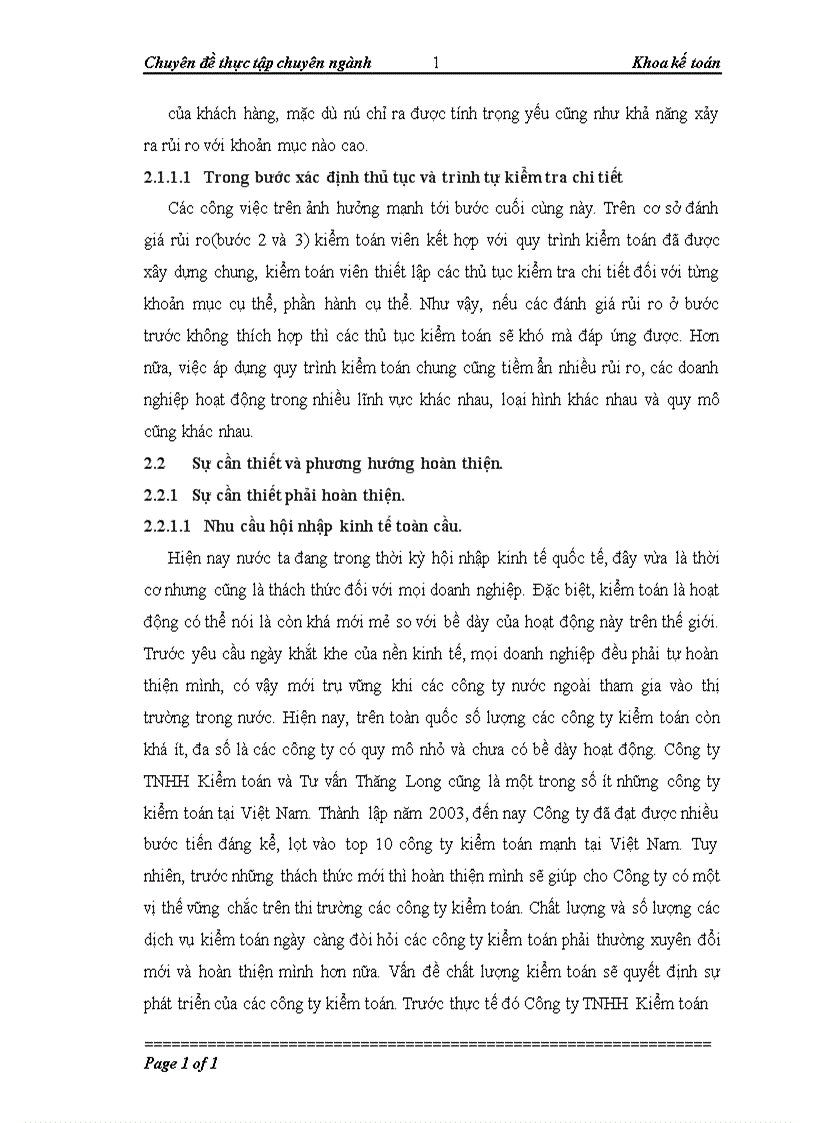 image for page Hoàn thiện quy trình đánh giá rủi ro kiểm toán trong kiểm toán báo cáo tài chính năm đầu do Công ty TNHH Kiểm toán và Tư vấn Thăng Long thực hiện