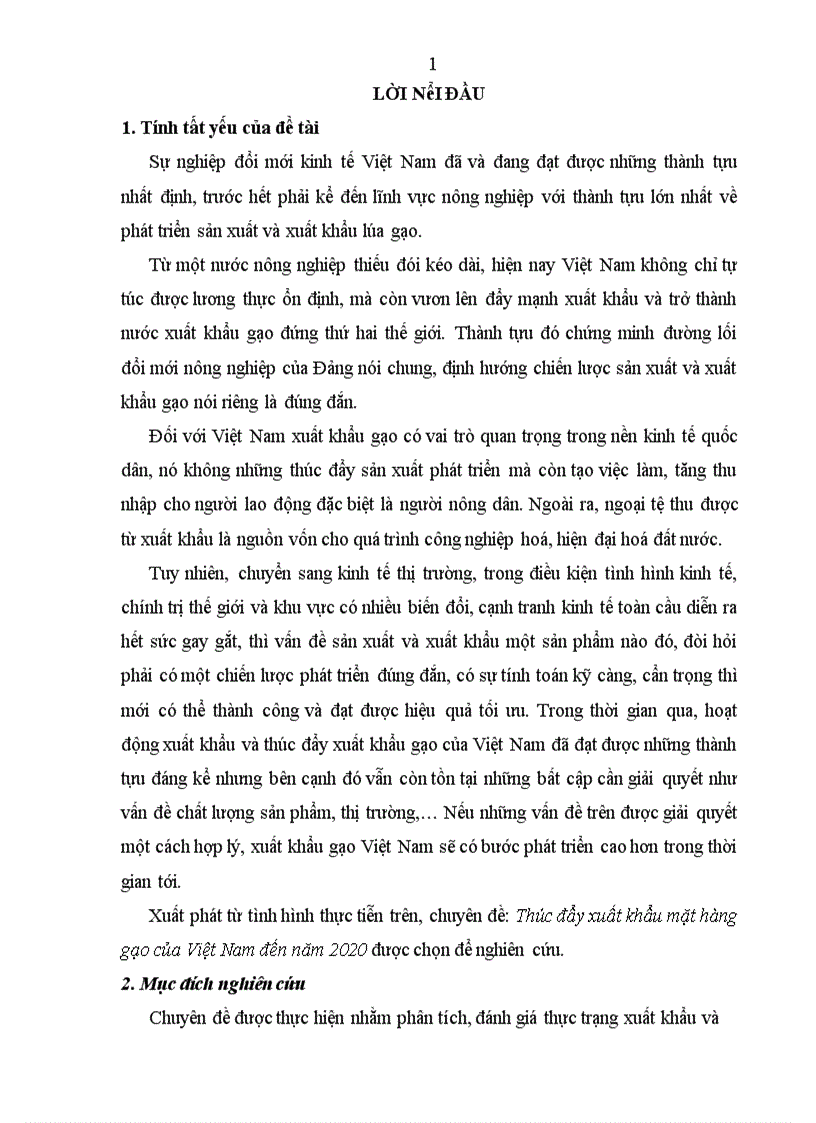 image for page Thúc đẩy xuất khẩu mặt hàng gạo của Việt Nam đến năm 2020 được chọn để nghiên cứu