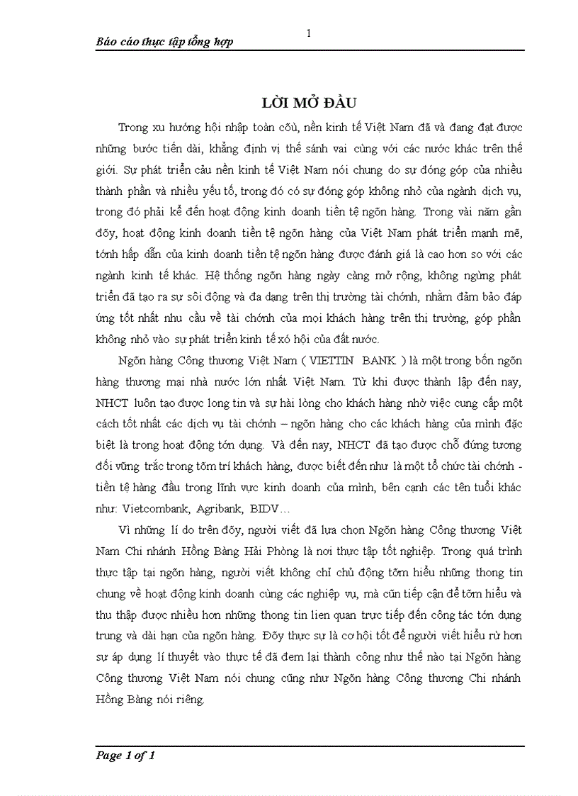 image for page Nâng cao chất lượng tín dụng trung và dài hạn tại Ngân hàng Công thương Chi nhánh Hồng Bàng Hải Phòng