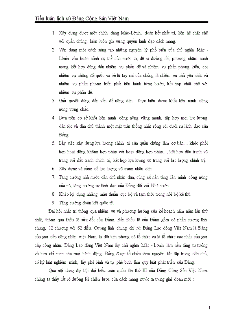 image for page Trình bày hoàn cảnh lịch sử nội dung đơường lối của cách mạng Việt Nam trong giai đoạn mới do Đại Hội đại biểu toàn quốc lần thứ III của Đảng Cộng Sản Việt Nam đề ra