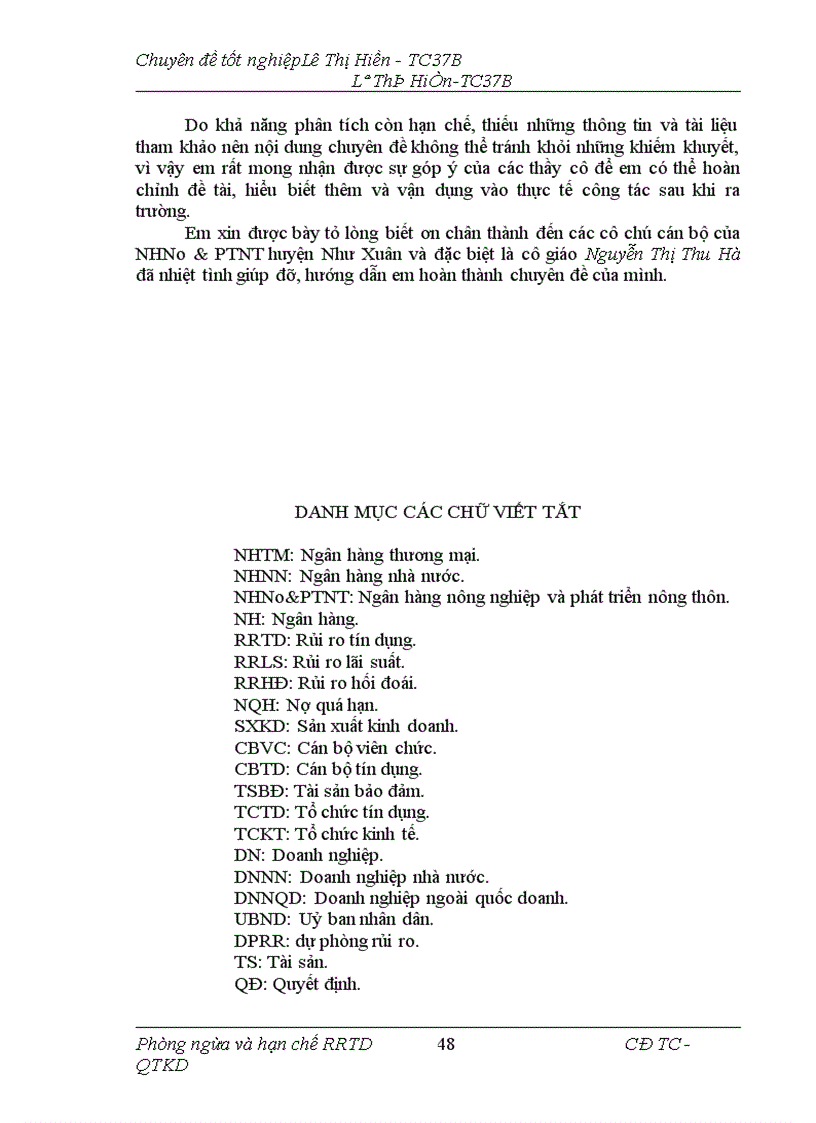 image for page Giải pháp phòng ngừa và hạn chế rủi ro tín dụng tại NHNo PTNT Huyện Như Xuân Tỉnh Thanh Hoá 1