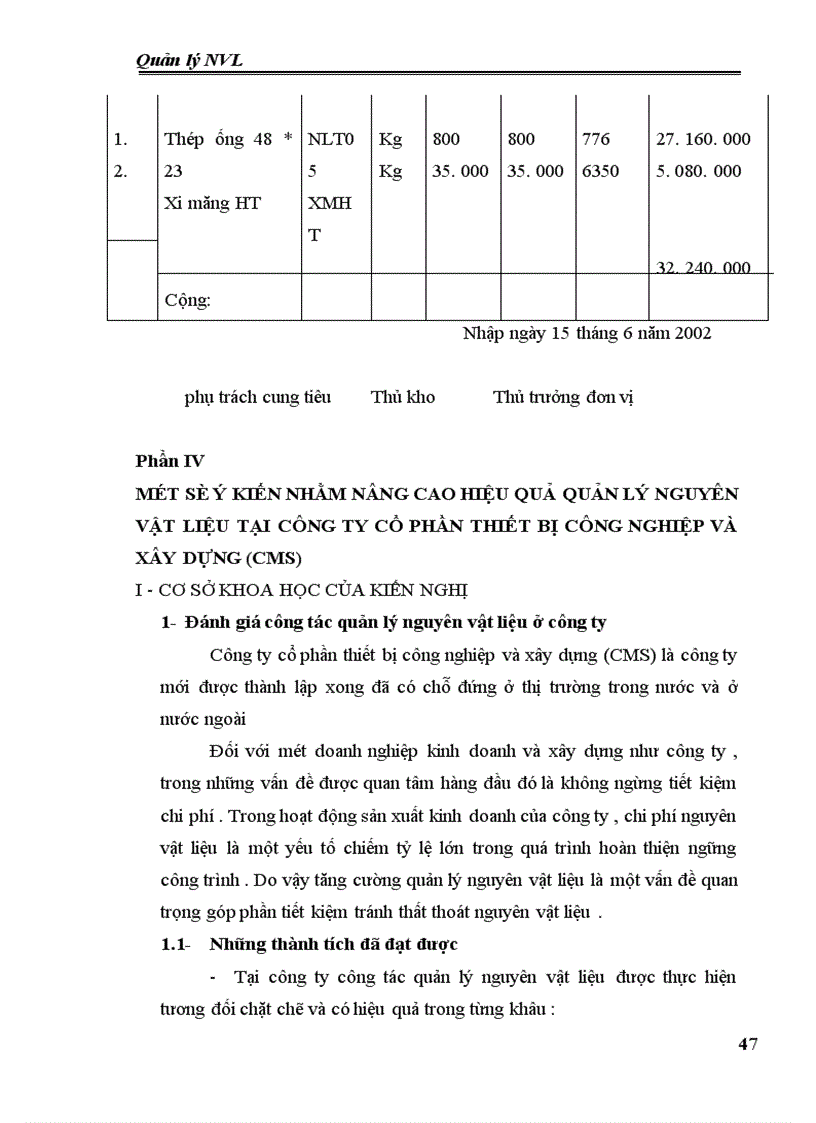 image for page Công tác quản lý nguyên vật liệu tại công ty Cổ phần thiết bị công nghiệp và xây dựng 1