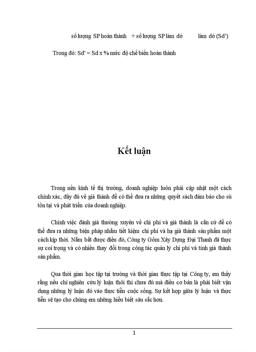 image for page Kế toán chi phí sản xuất và tính giá thành sản phẩm tại Công ty Gốm Xây Dựng Đại Thanh 1