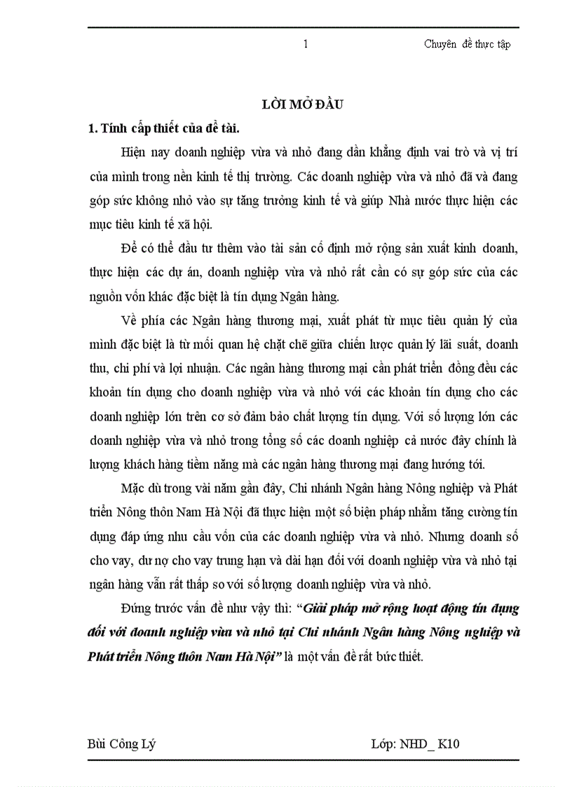 image for page Giải pháp mở rộng tín dụng đối với doanh nghiệp vừa và nhỏ tại Chi nhánh Ngân hàng Nông nghiệp và Phát triển Nông thôn Nam Hà Nội 1
