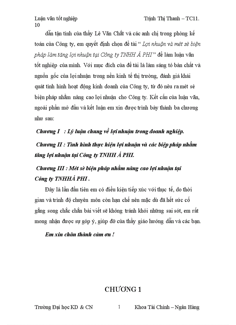 image for page Lợi nhuận và một số biện pháp làm tăng lợi nhuận tại Công ty TNHH á phi 1