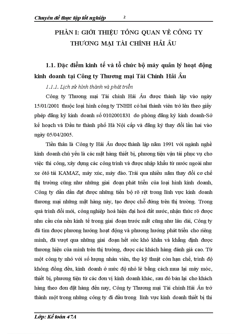 image for page Hoàn thiện kế toán bán hàng và xác định kết quả bán hàng tại Công ty Thương Mại Tài Chính Hải Âu 1