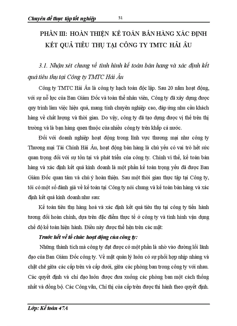 image for page Hoàn thiện kế toán bán hàng và xác định kết quả bán hàng tại Công ty Thương Mại Tài Chính Hải Âu 1