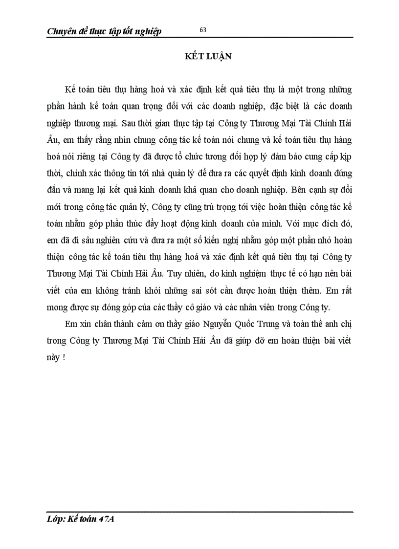 image for page Hoàn thiện kế toán bán hàng và xác định kết quả bán hàng tại Công ty Thương Mại Tài Chính Hải Âu 1