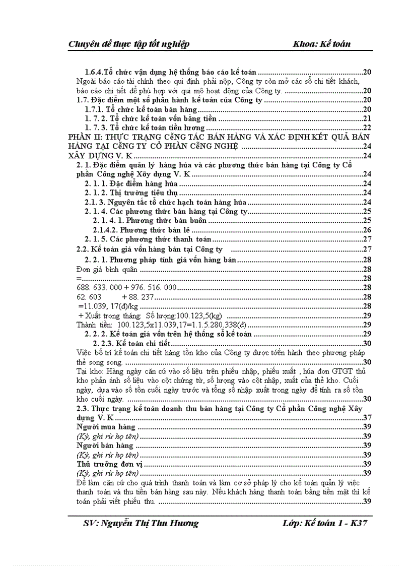 image for page Hoàn thiện kế toán bán hàng và xác định kết quả bán hàng tại Công ty Cổ phần Công nghệ Xây dựng V K 1